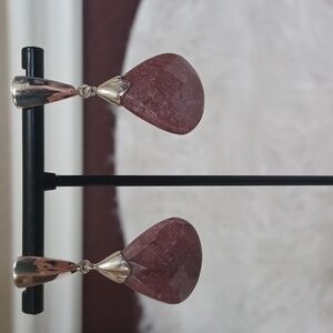 Jay King Sterling Silver Rhodochrosite Drop Earrings NEW